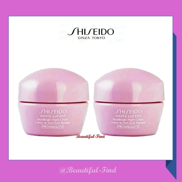 2X SHISEIDO WHITE LUCENT MULTIBRIGHT NIGHT CREAM 0.35oz/10ml Total 20ml - Picture 1 of 3